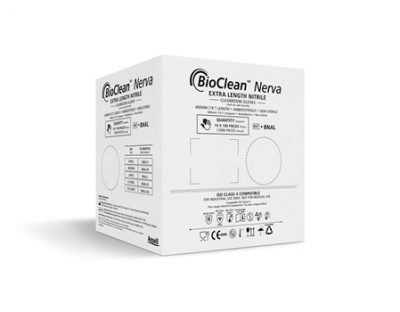 Luva para Sala Limpa Nitrílica BioClean Nerva Box
