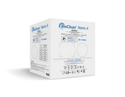 Luva para Sala Limpa Nitrílica BioClean Nano 4 BOX