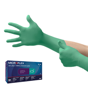 Luva para proteção química com 3 camadas para proteção superior contra produtos químicos agressivos