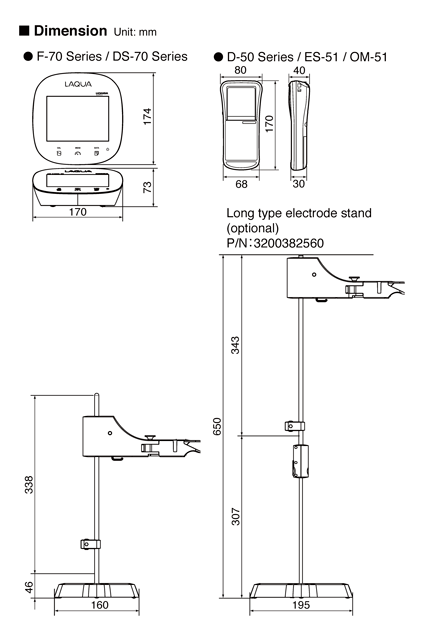 Estante para Eletrodo (Padrão), para série F-70 Horiba